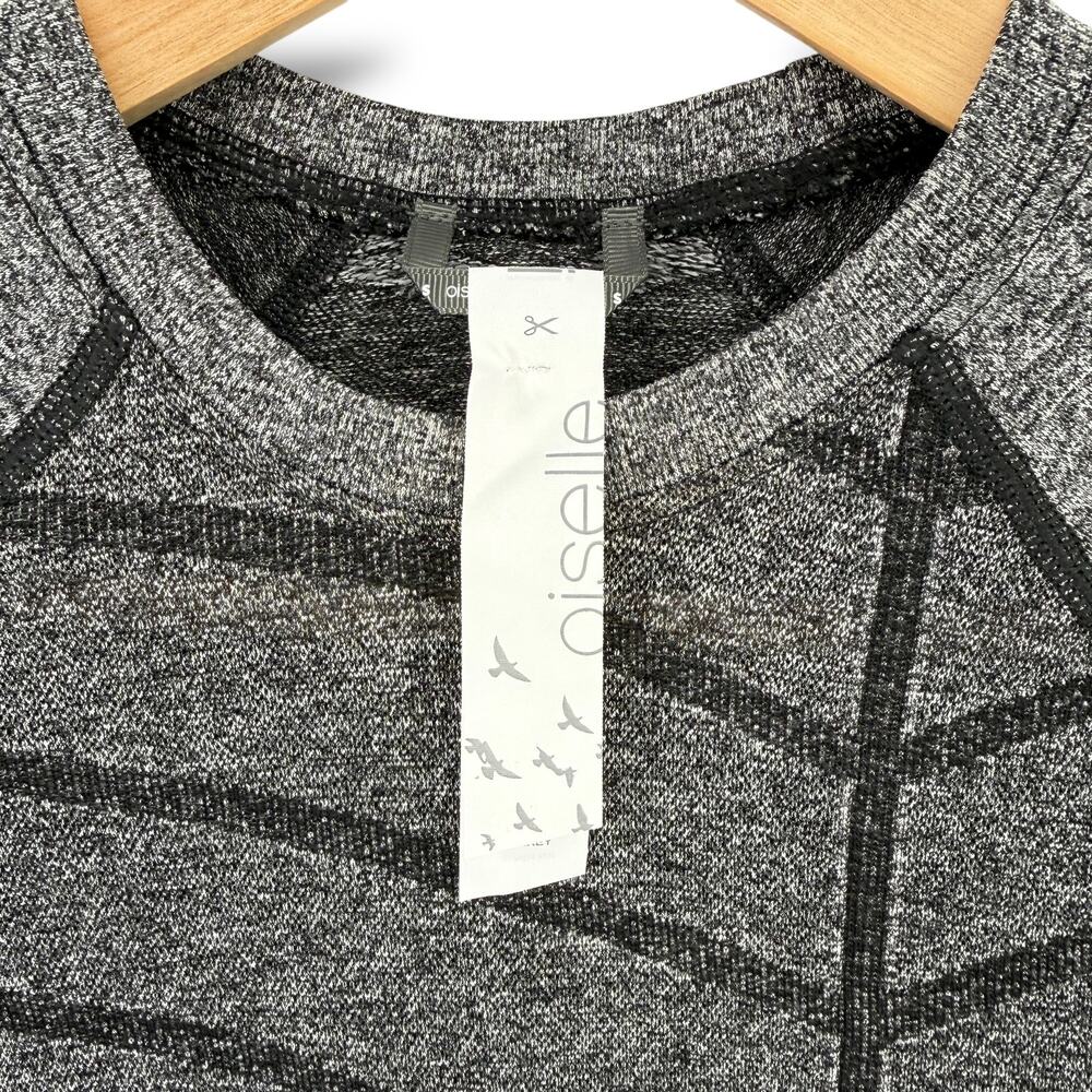 Oiselle Birds of a Feather Long Sleeve Running Shirt Womens Sz S Gray Black - Picture 7 of 8